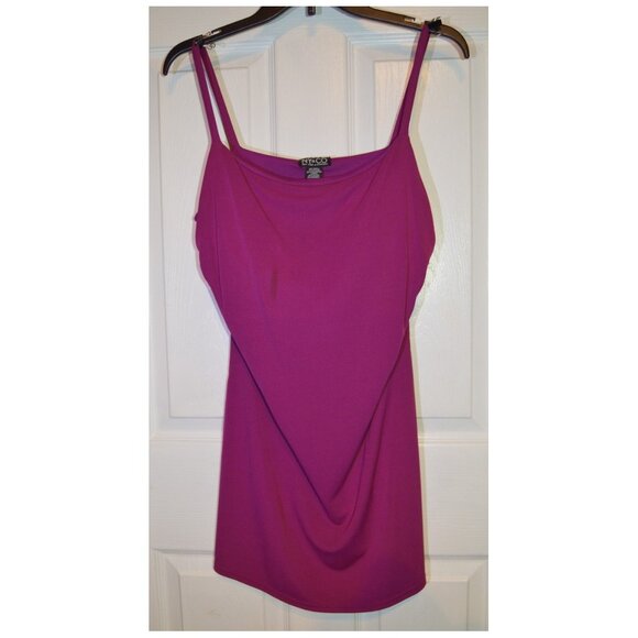 New York & Co Vivid Cerise Color Blouse Spaghetti Strap Sleeveless Shirt Size L - Picture 1 of 3